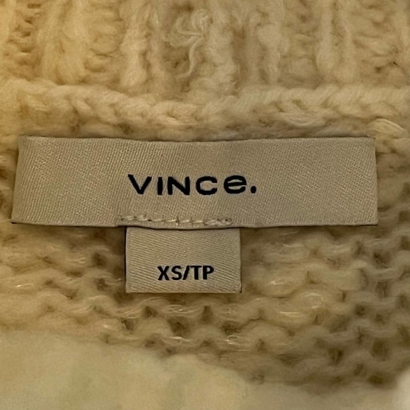 VINCE WOOL BLEND NUBBY TURTLENECK SWEATER IN CREAM NWT WOMEN'S SIZE XS - Picture 12 of 16